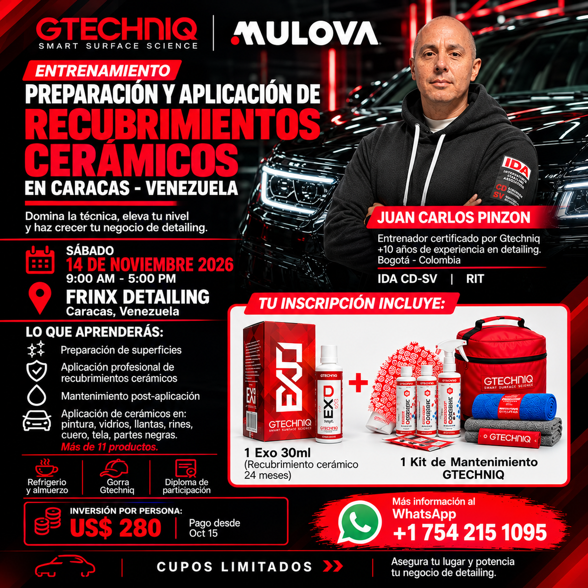 Entrenamiento Recubrimientos Ceramicos Gtechniq en Caracas Nov 14