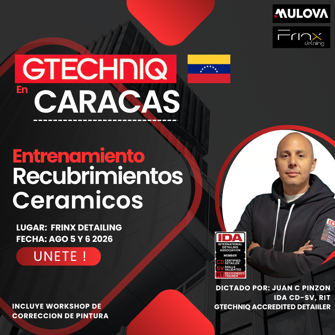 Entrenamiento Recubrimientos Ceramicos Gtechniq en Caracas Ago 5 y 6